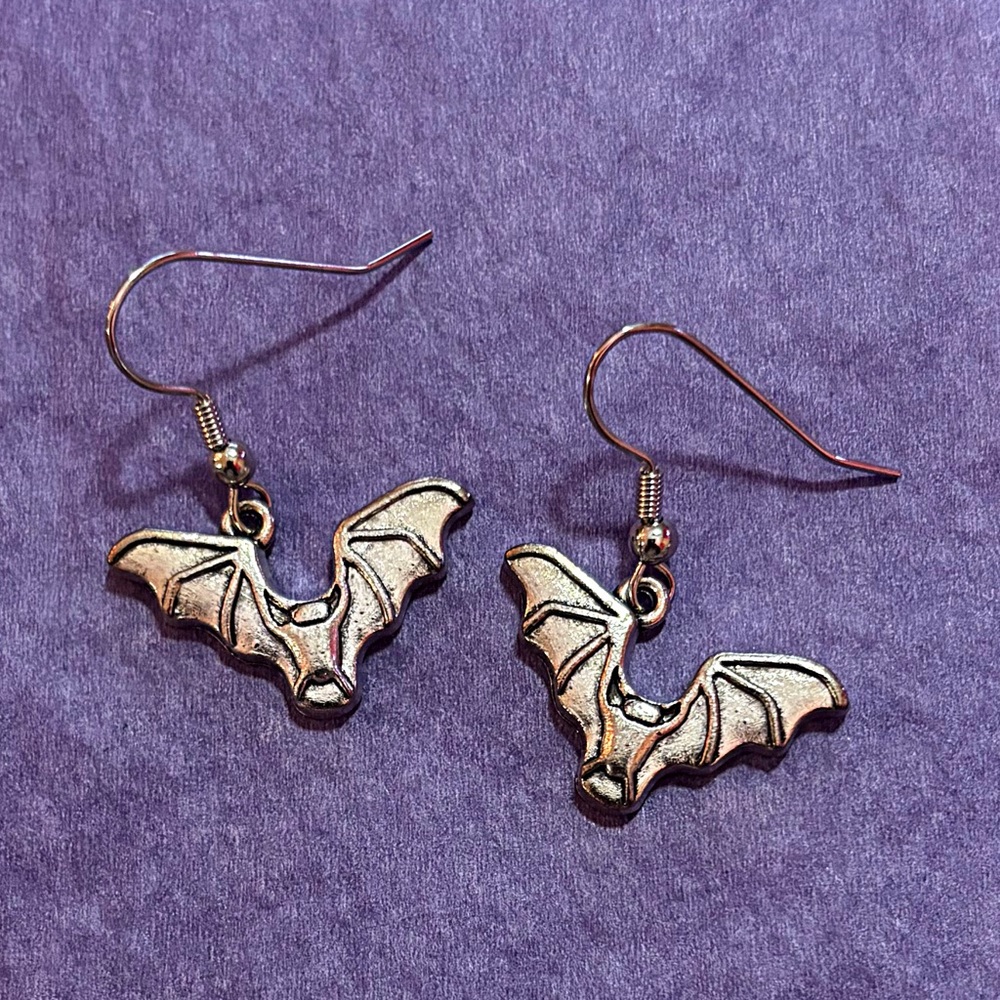 Silver Bat Earrings
